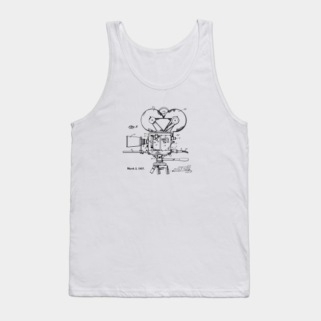 Old Movie Camera Patent Print Tank Top by MadebyDesign